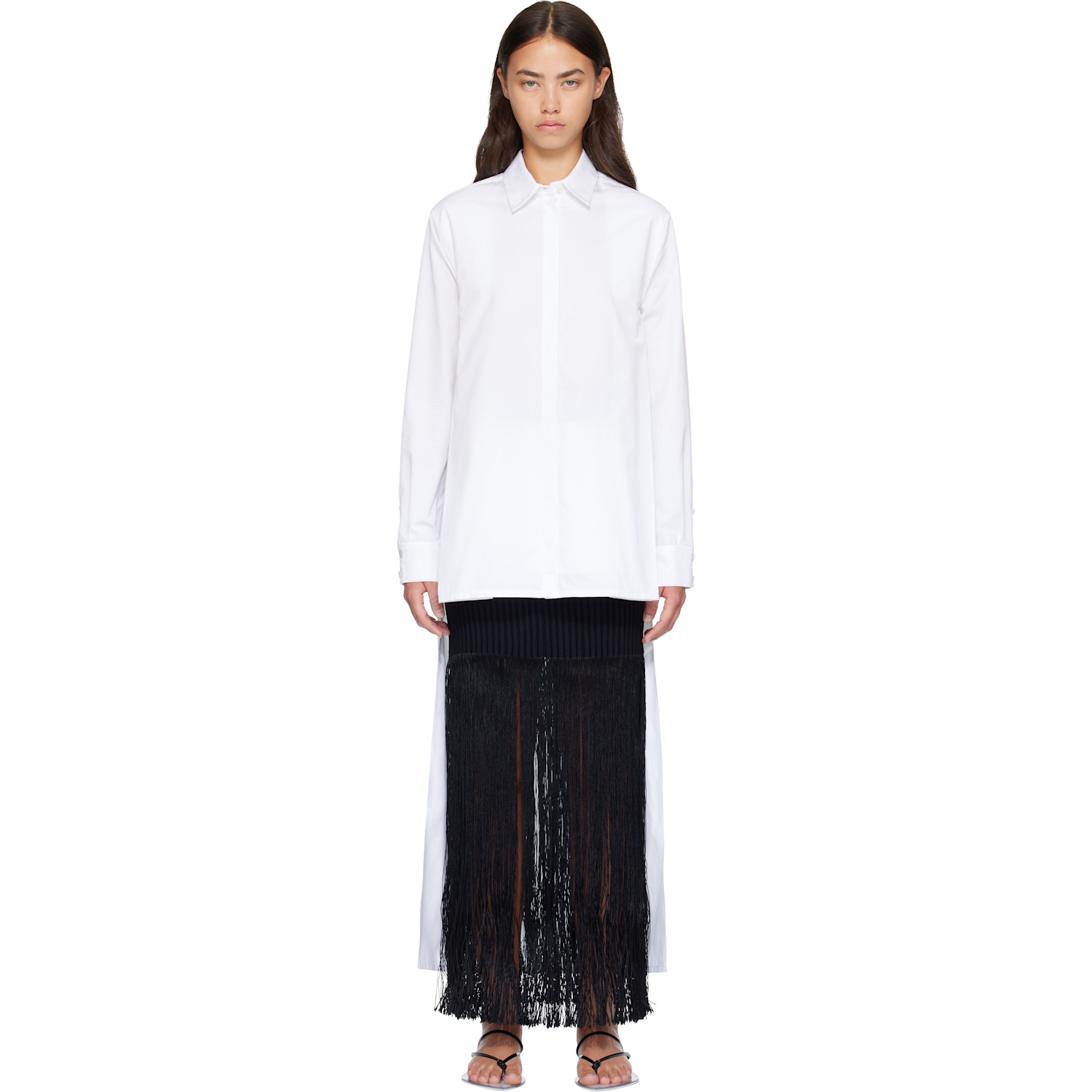 ALAÏA White Asymmetric Cotton Shirt