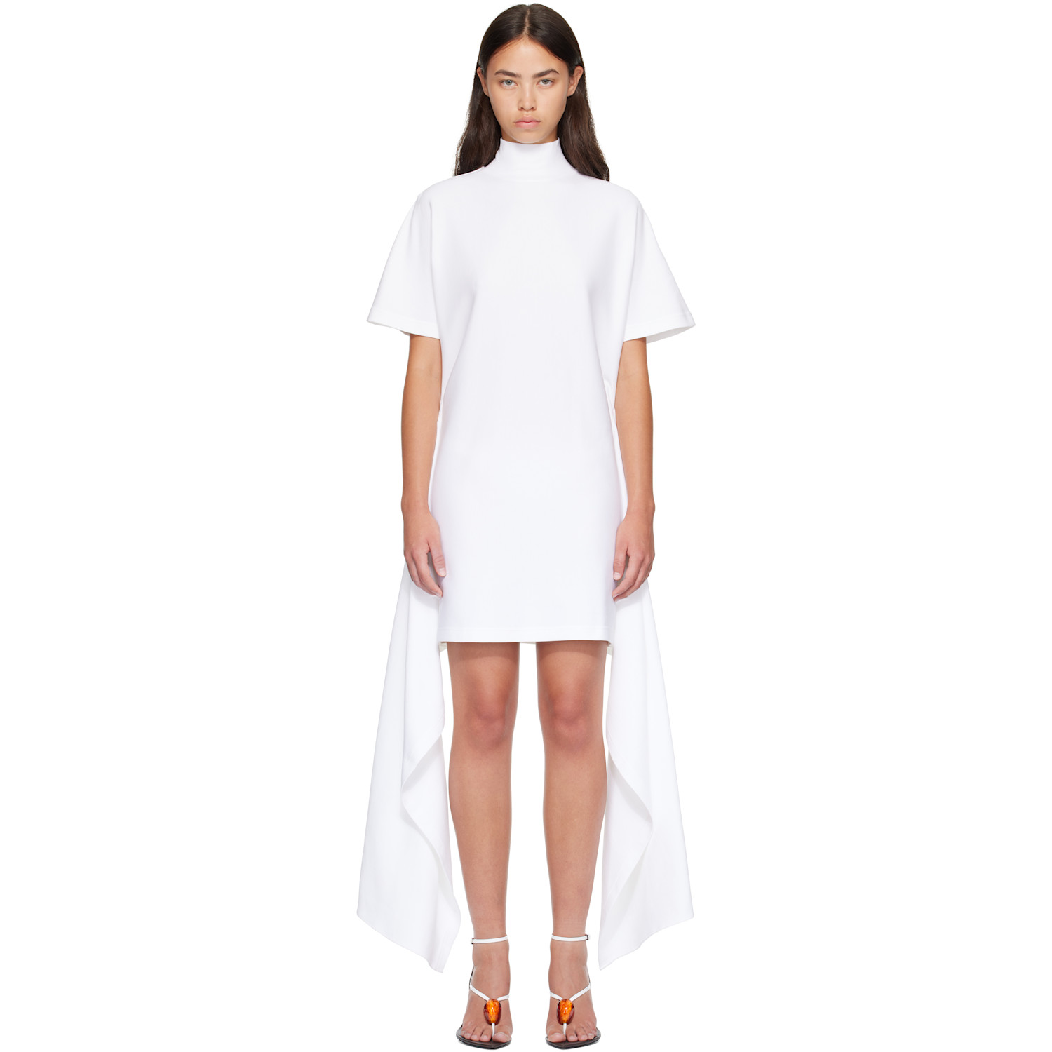 ALAÏA White Cotton Jersey T-shirt Minidress
