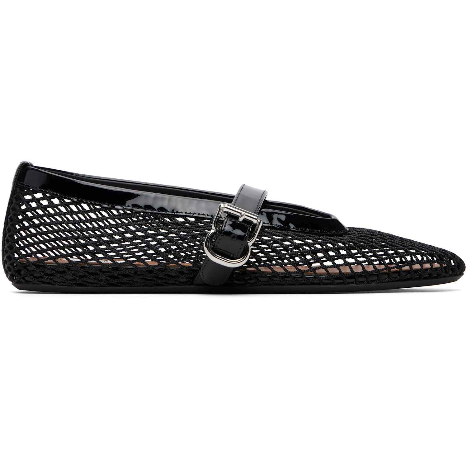 ALAÏA Black Fishnet Ballerina Flats