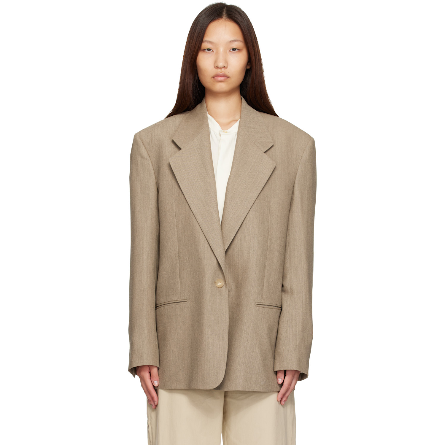Calvin Klein Collection Beige Avery Blazer