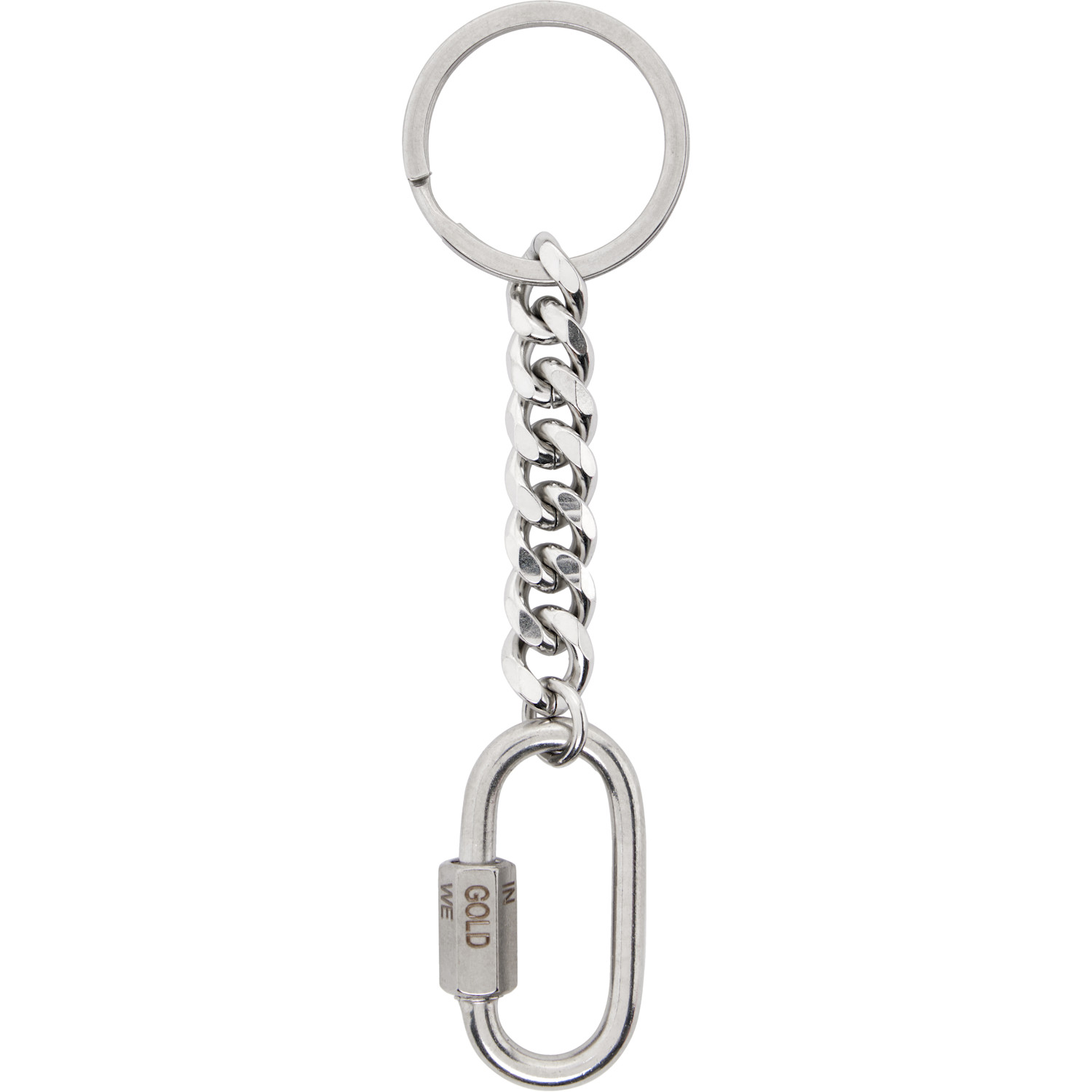 IN GOLD WE TRUST PARIS Silver Curb Chain Keychain