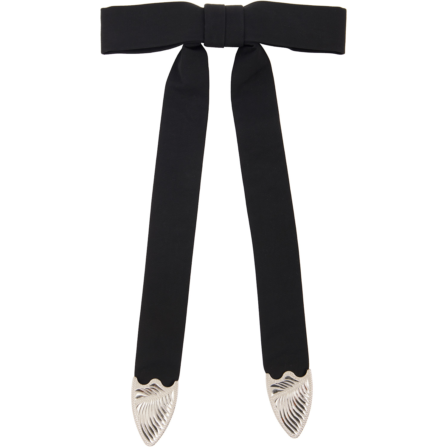 Toga Black Ribbon Metal Bow Tie In 26 Black