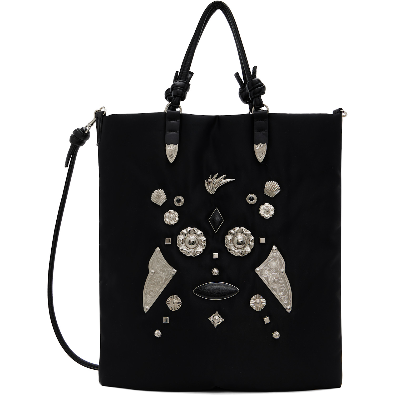 Toga Black Nylon Gabi Tote In 26 Black