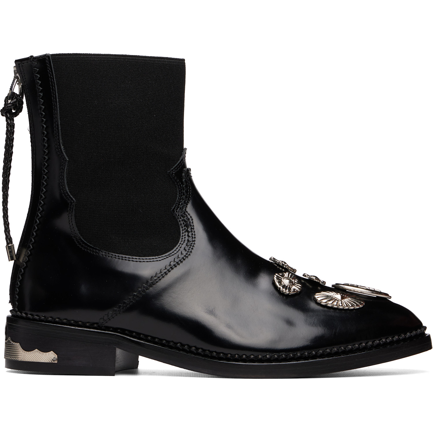 Toga Pulla Black Polido Ankle Boots