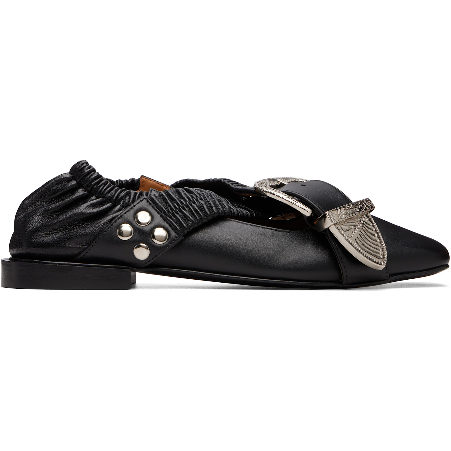 Toga Pulla Black Cross Strap Ballerina Flats