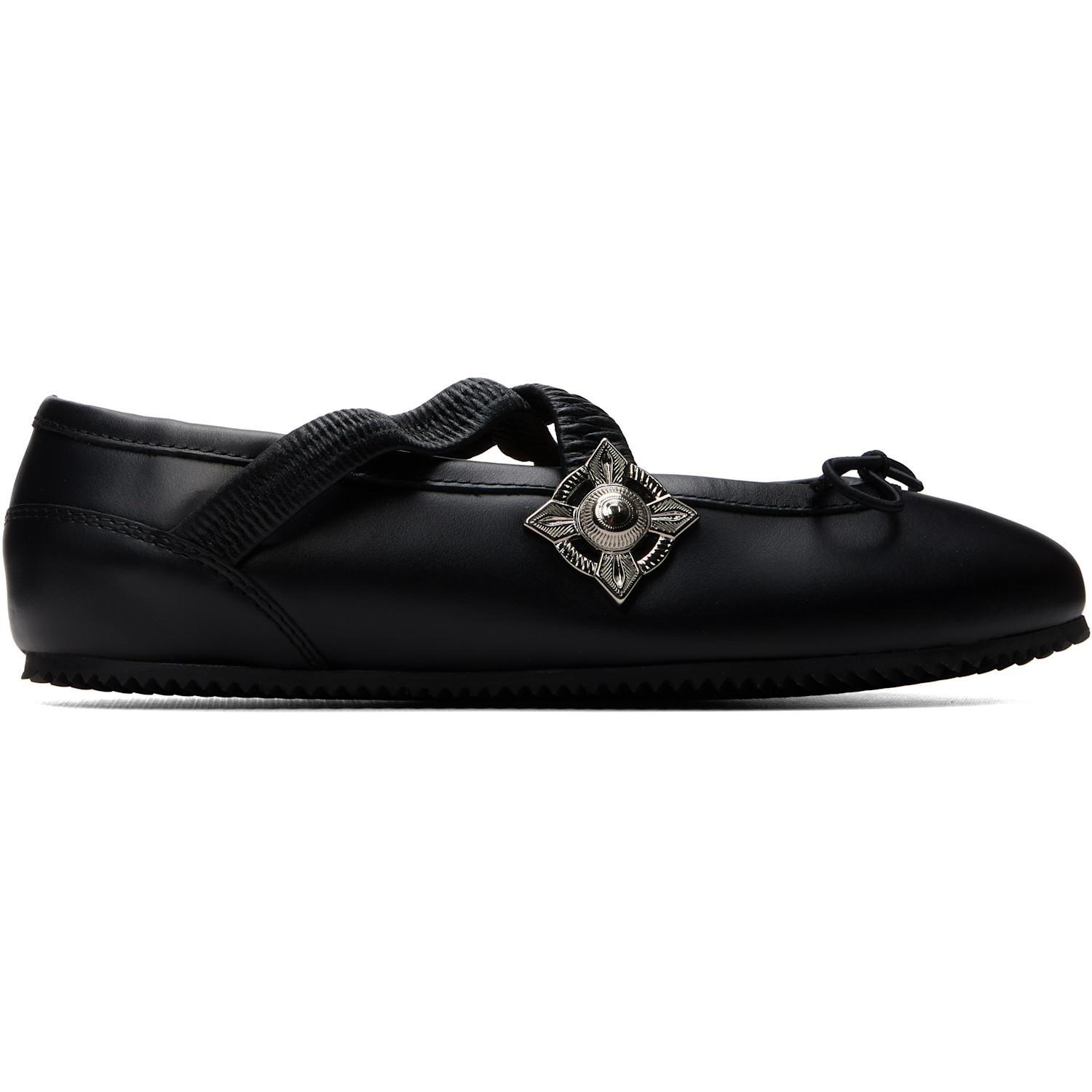 Toga Pulla Black Leather Ballerina Flats