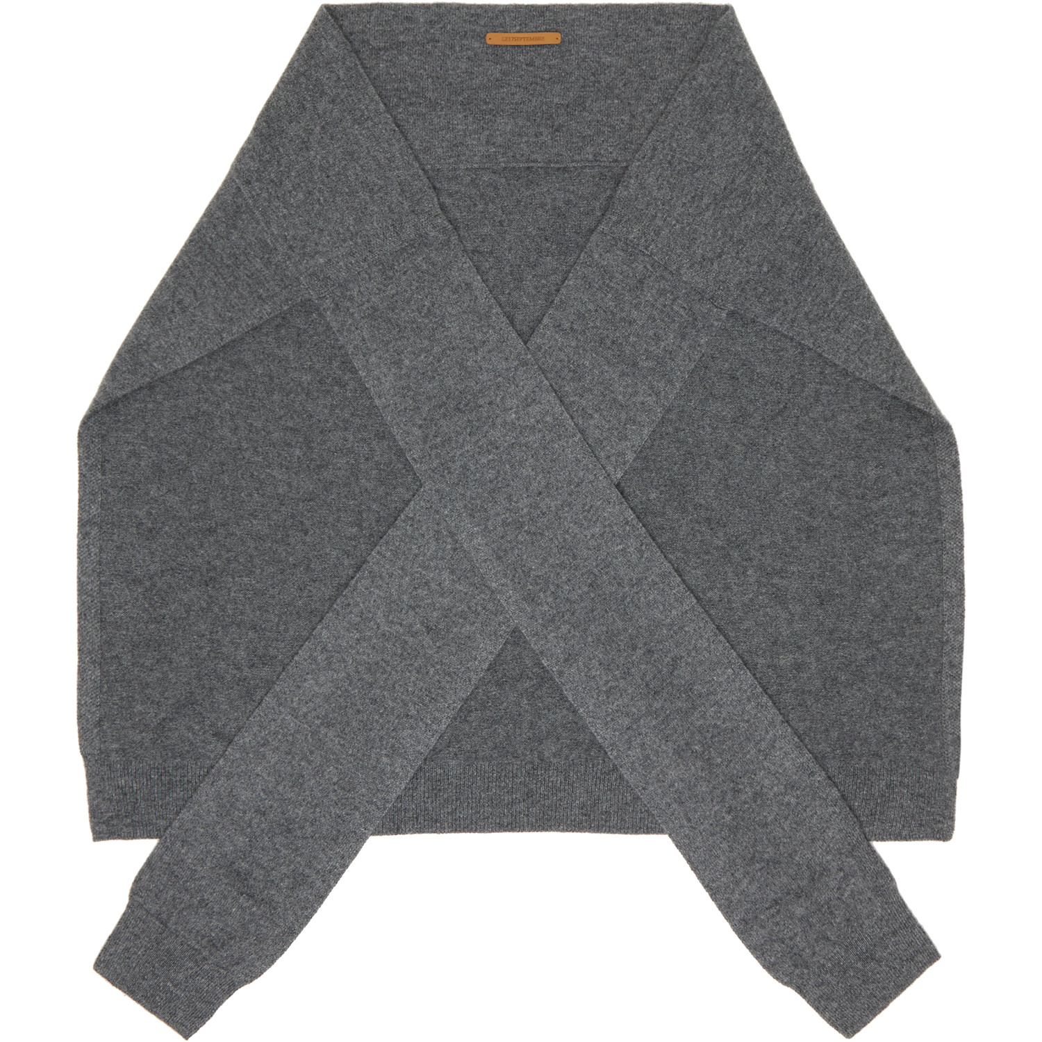 Le17septembre Gray Pure Cashmere Knit Muffler Scarf In Grey