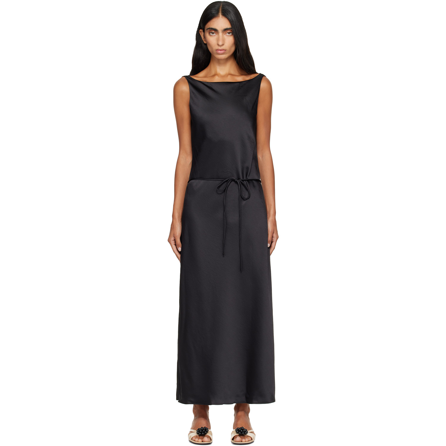 Le17septembre Black Draped Back-scoop Maxi Dress