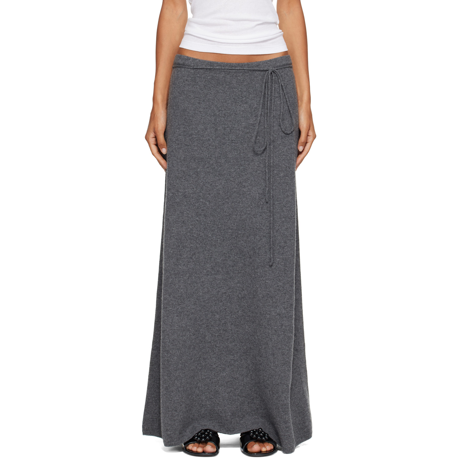 LE17SEPTEMBRE Gray Moro Cashmere Knit Maxi Skirt