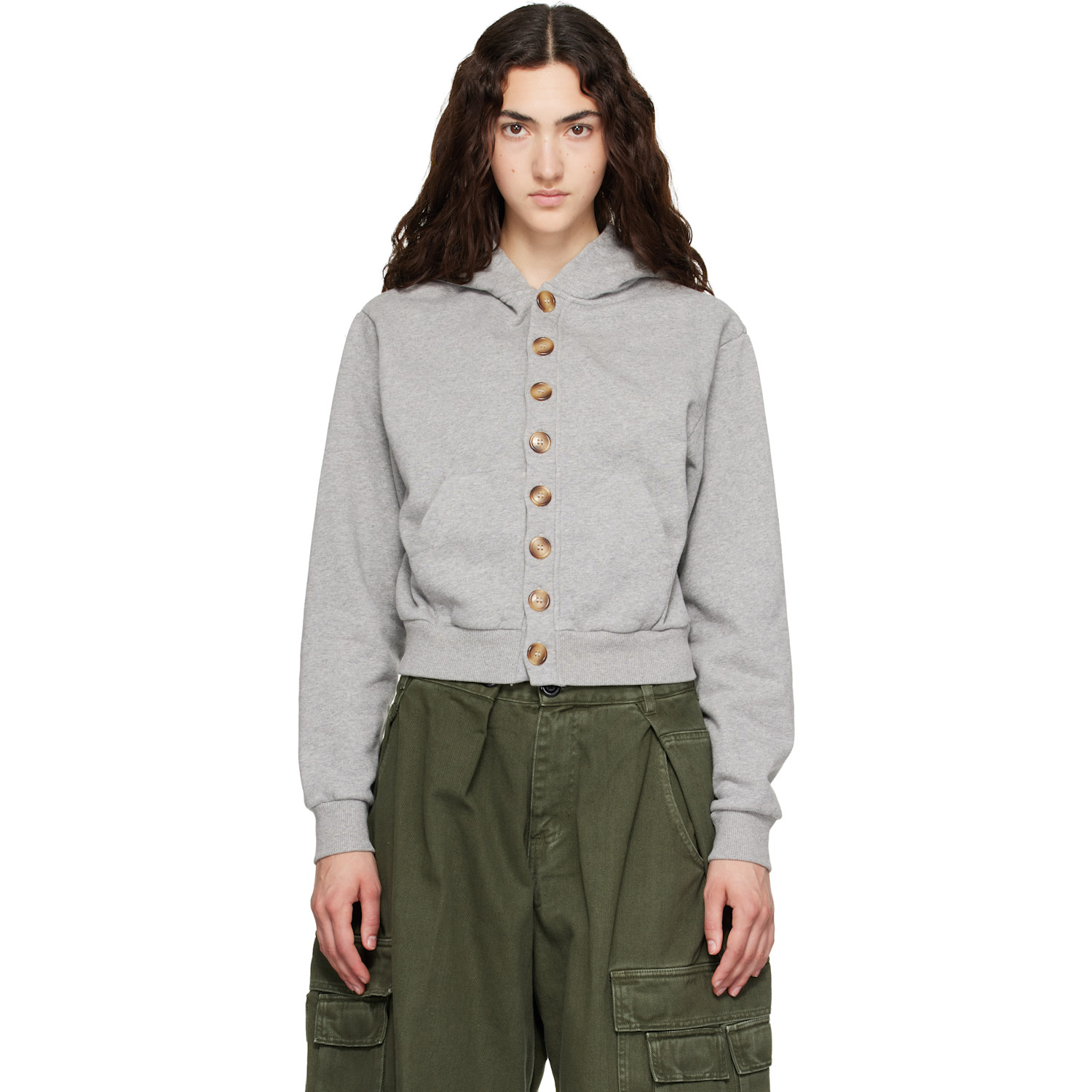 Abra Gray Cardigan Hoodie