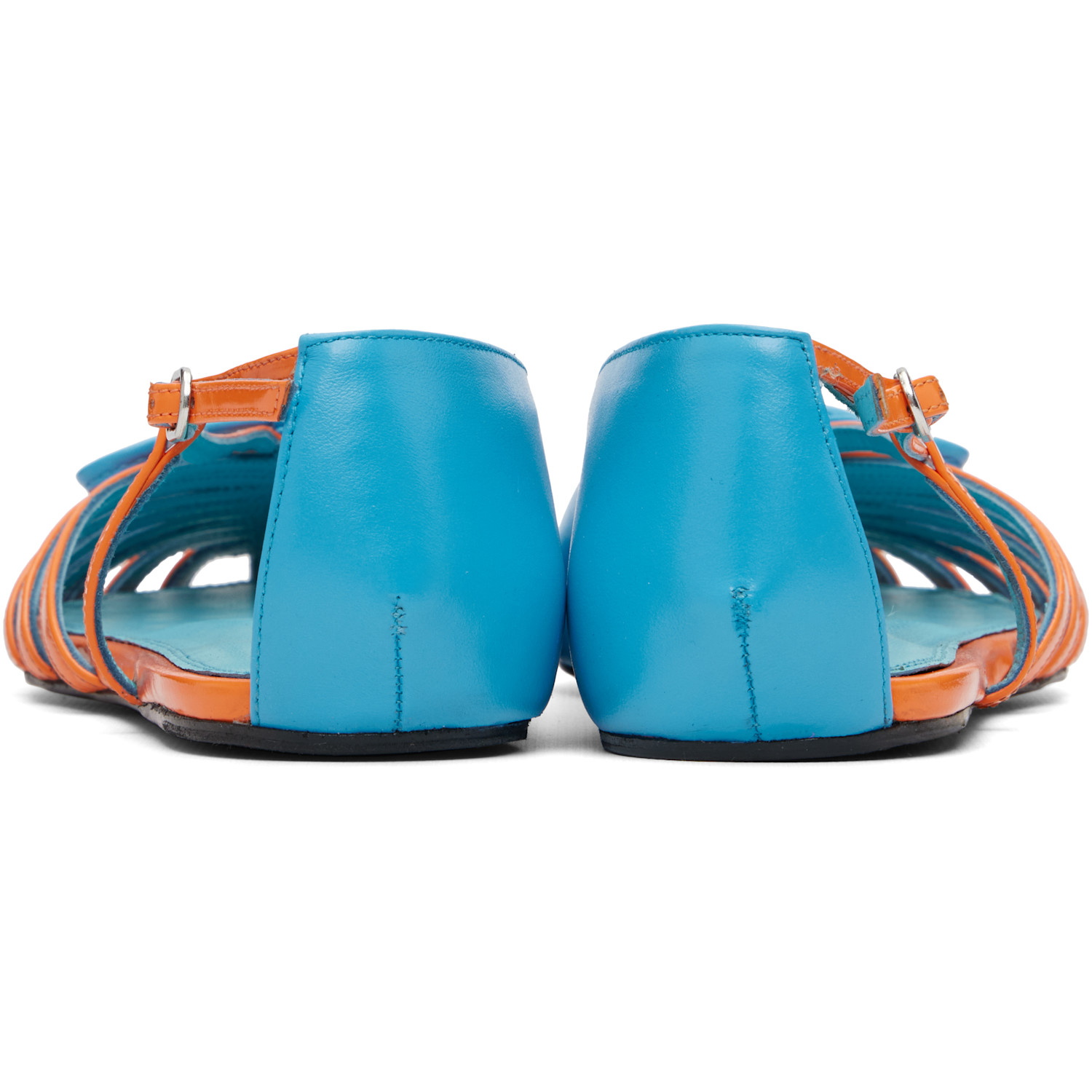  Abra Blue & Orange Double Shoe Ballerina Flats 