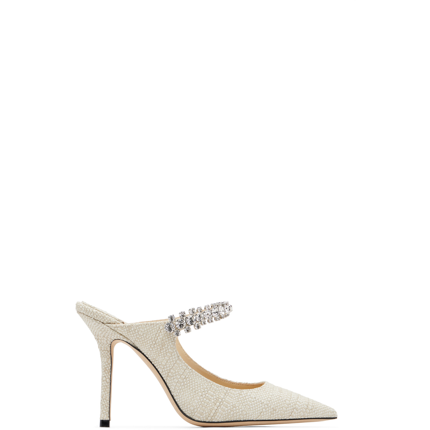 Jimmy Choo Beige Bing 100 Fine Raffia heels