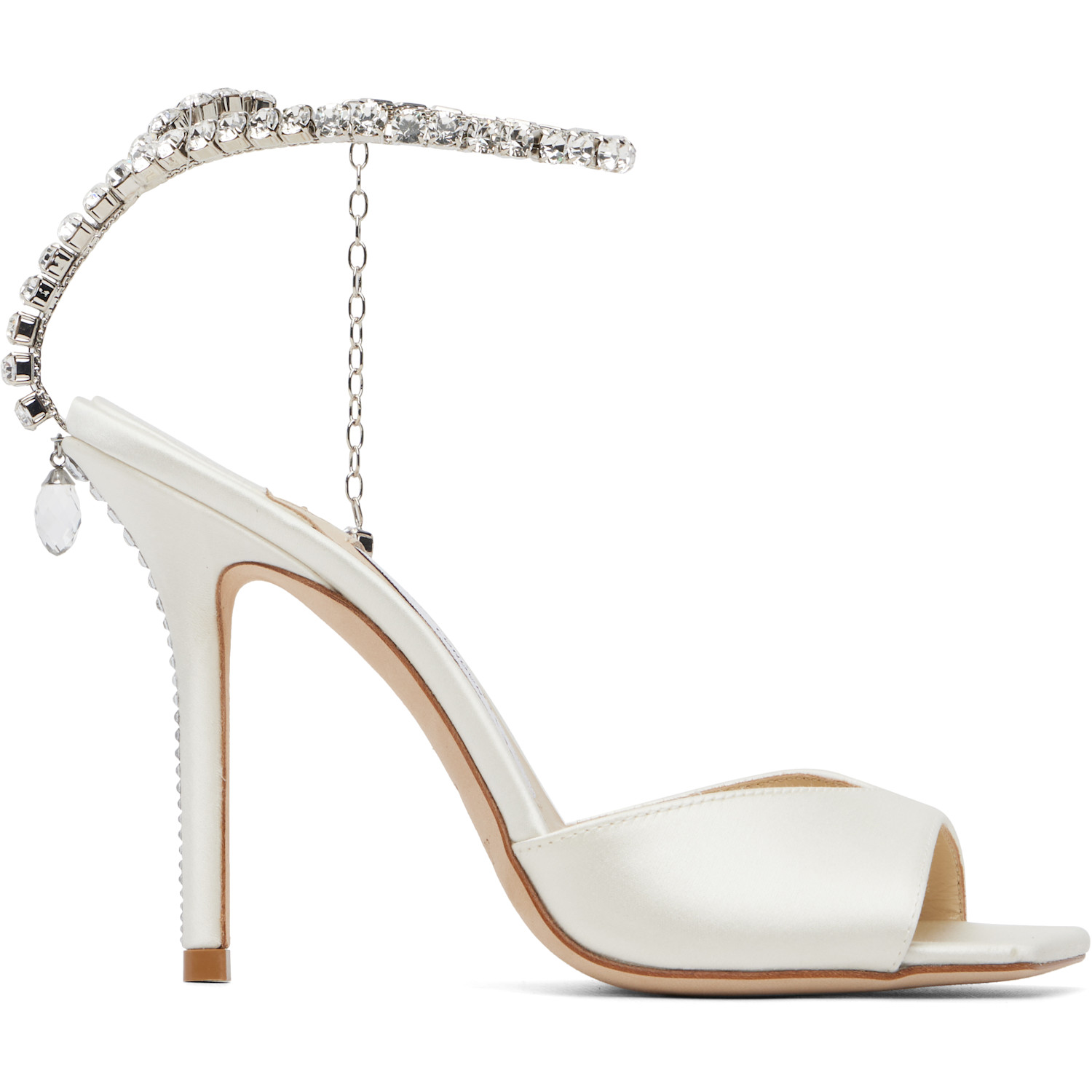 Jimmy Choo White Saeda 100 Heeled Sandals