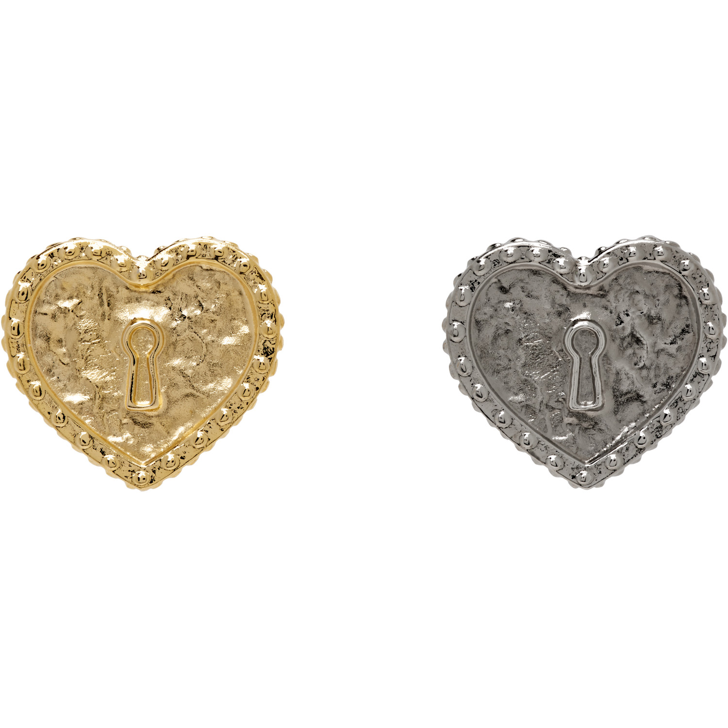Chopova Lowena Locked Heart Stud Earrings