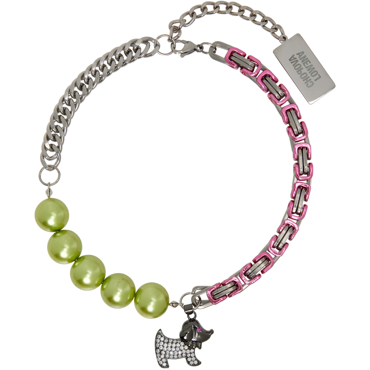 Chopova Lowena Patchwork Charm Necklace In Multi