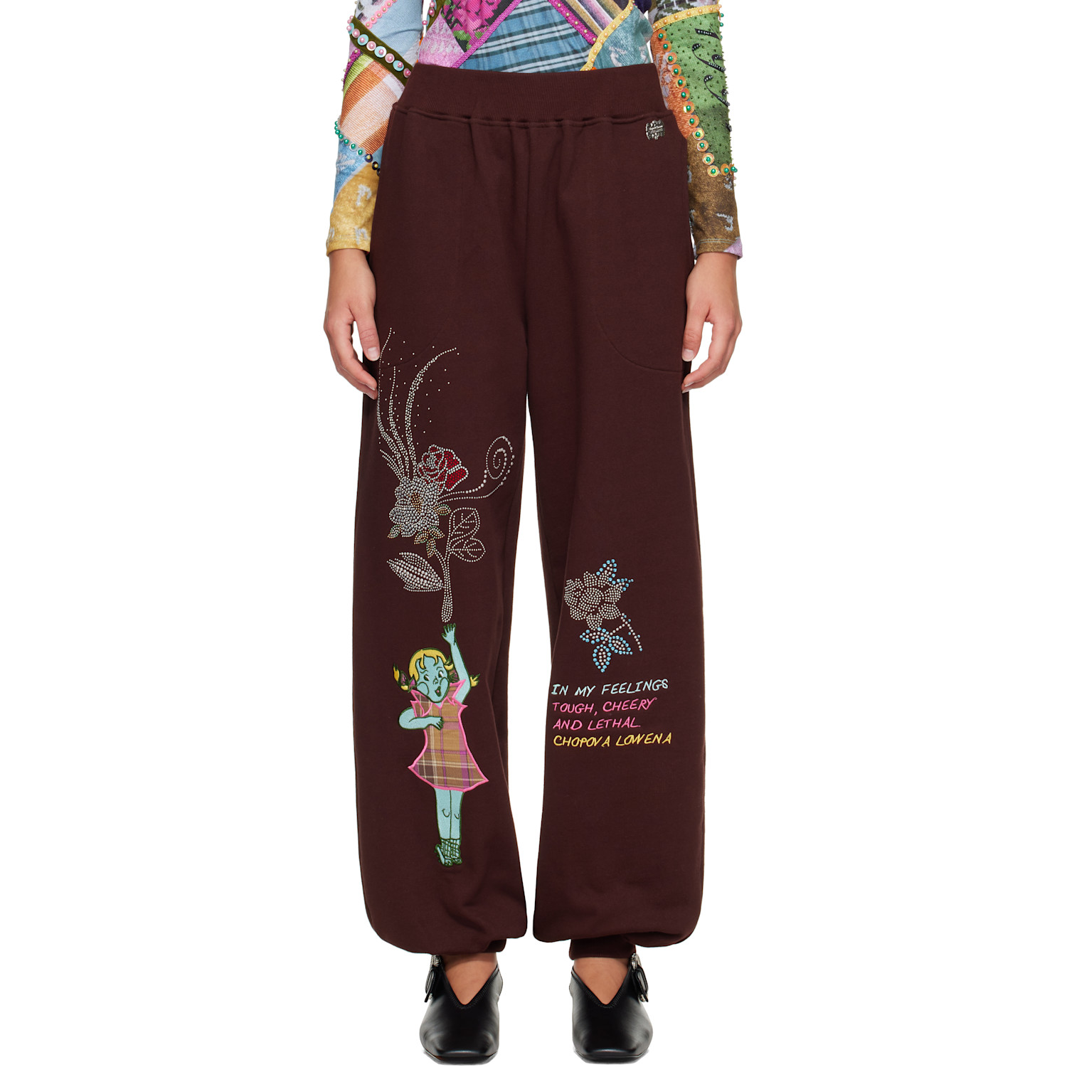 Chopova Lowena Brown Feelings Hope Sweatpants