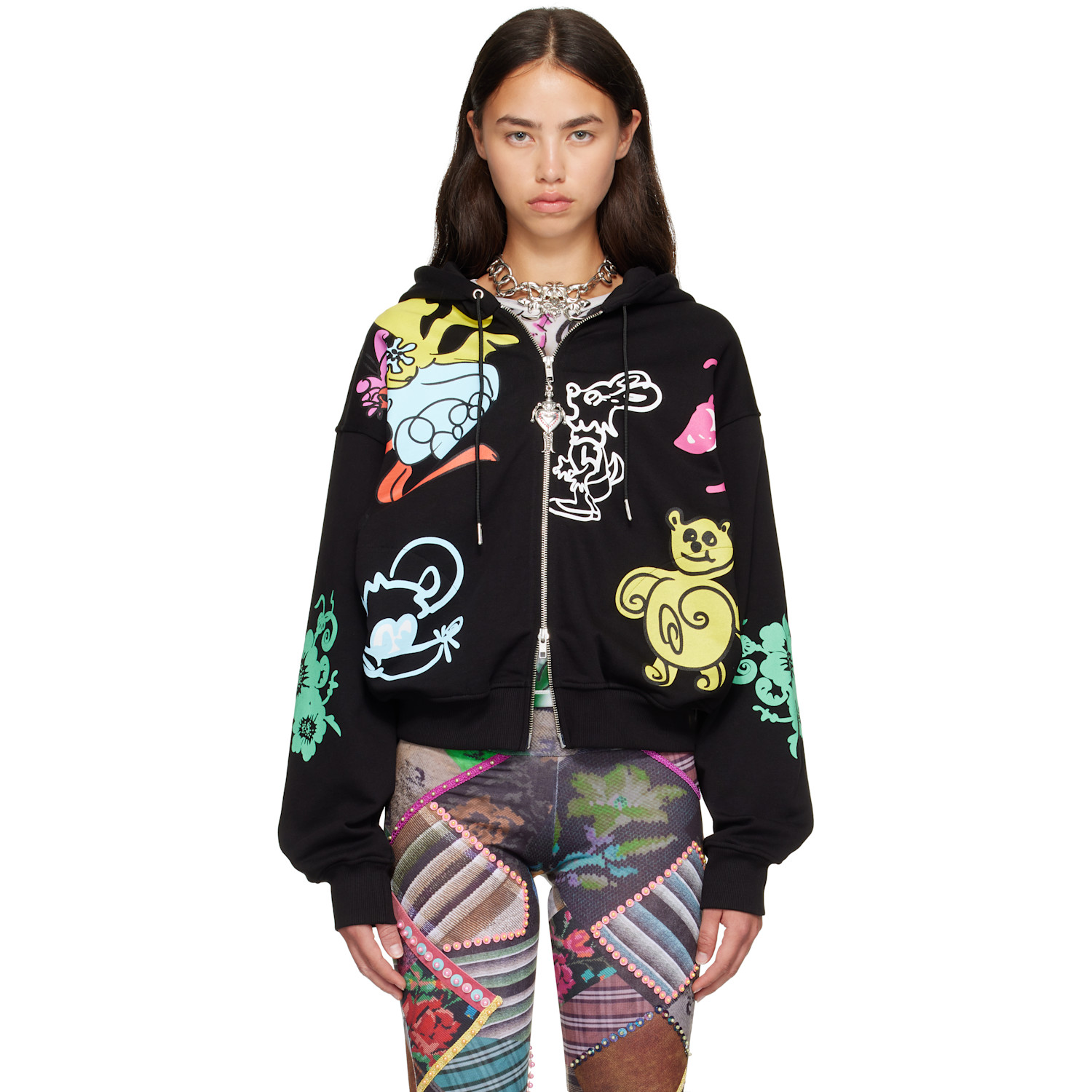Chopova Lowena Black 'Friends of CL' Zip Hoodie