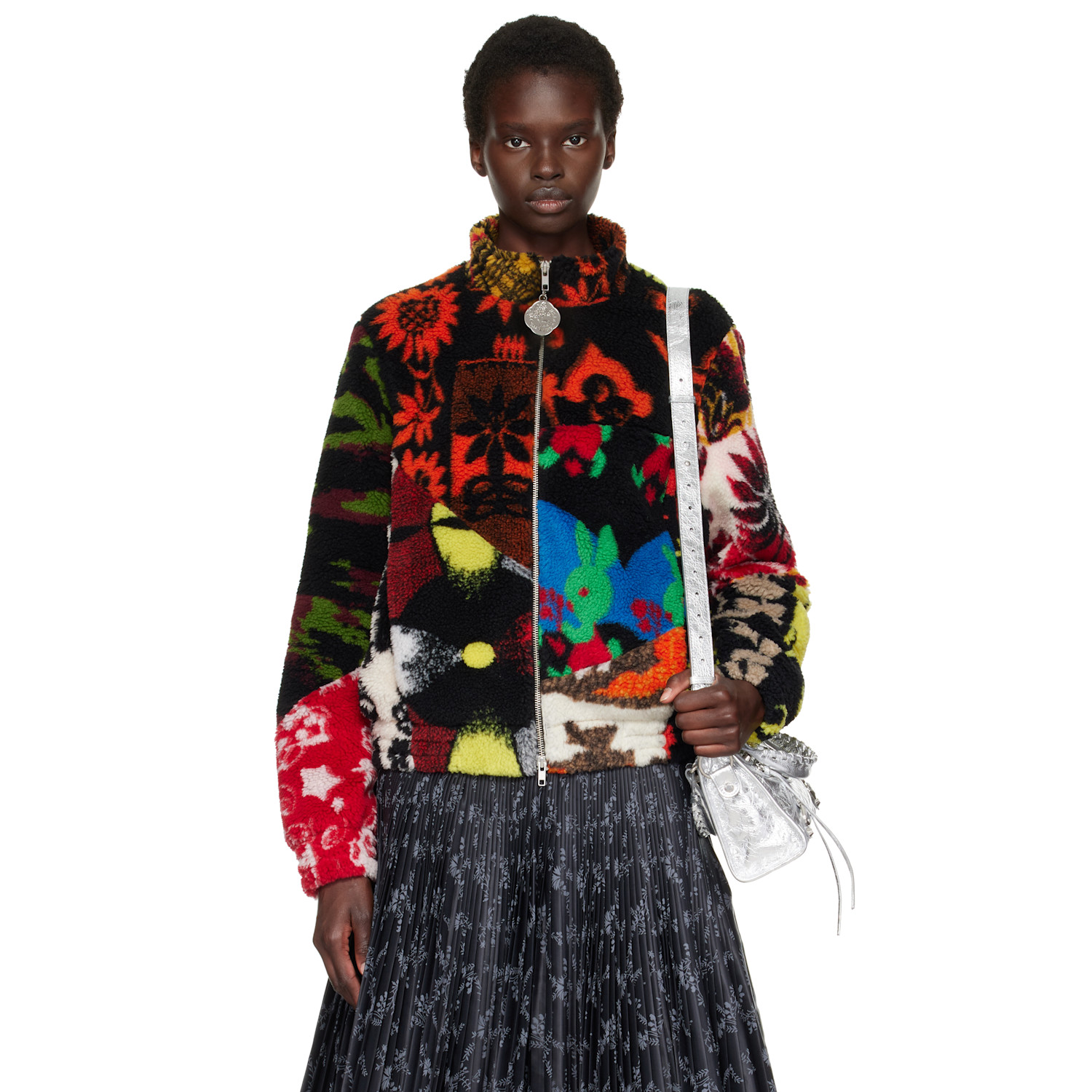 Chopova Lowena Multicolor Patchwork Fitted Fleece Jacket