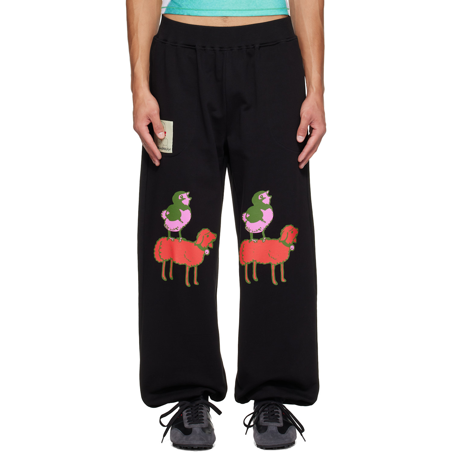 Chopova Lowena Black Piggy Back Sweatpants
