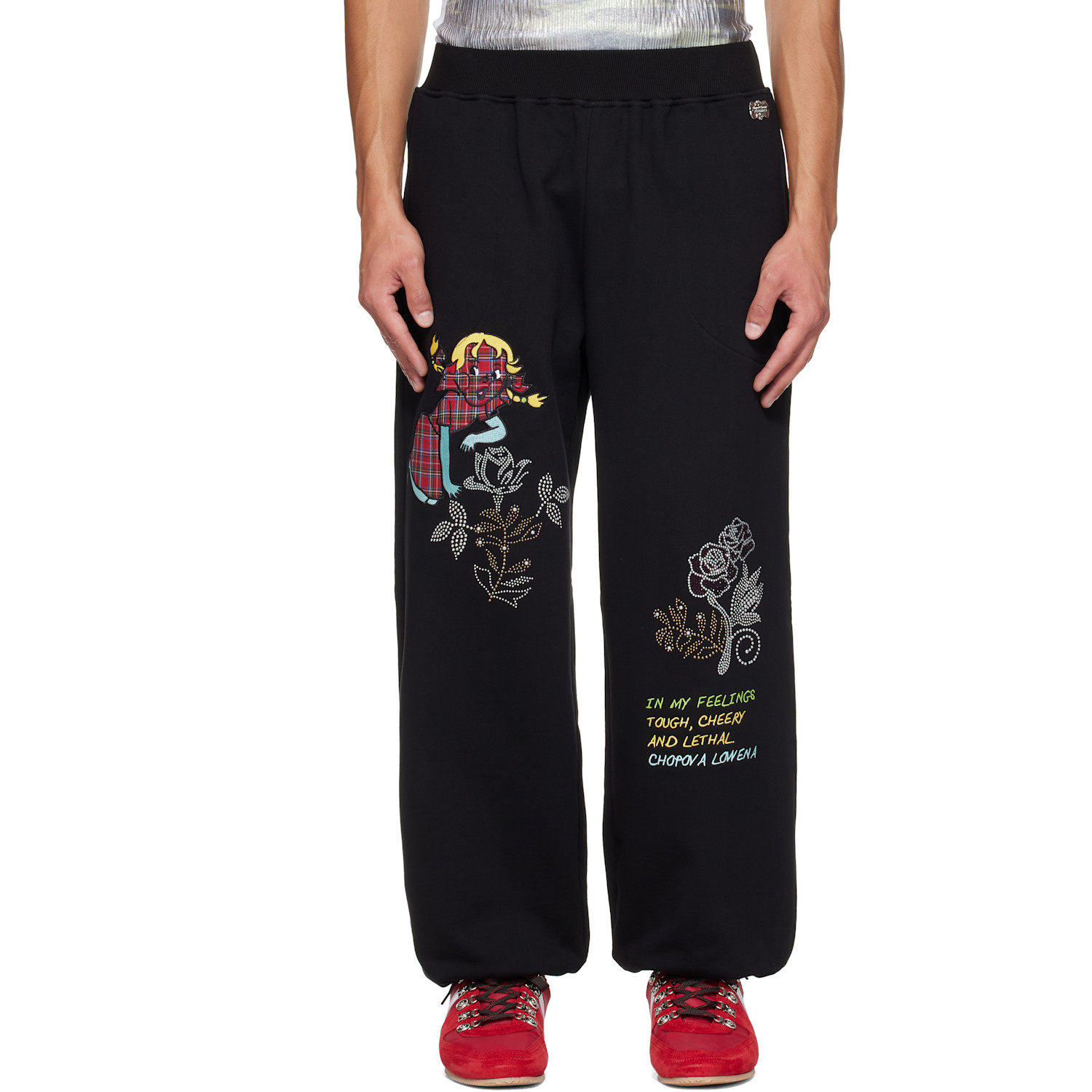 Chopova Lowena Black Feelings Delight Sweatpants