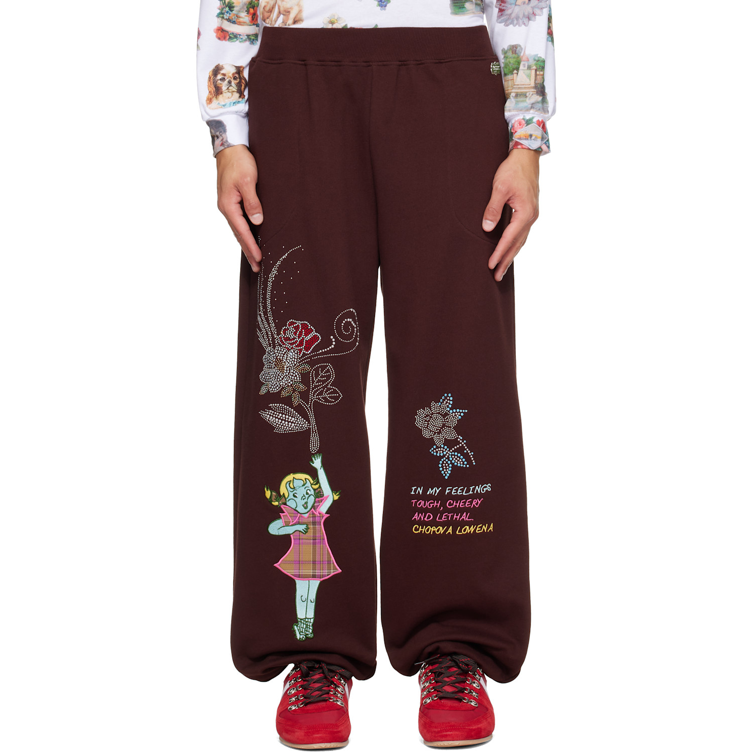 Chopova Lowena Brown Feelings Hope Sweatpants