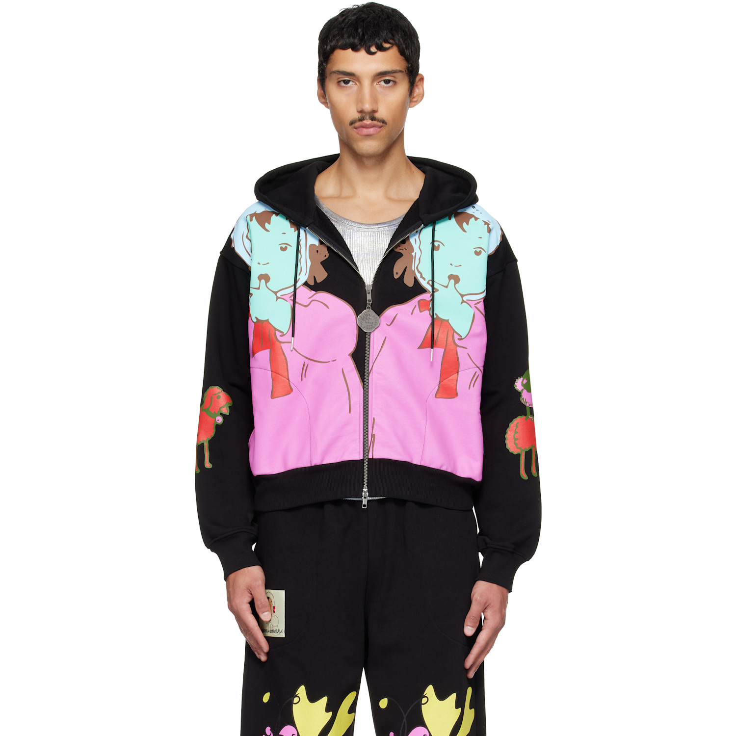 Chopova Lowena Black Double Woody Baby Zip Hoodie