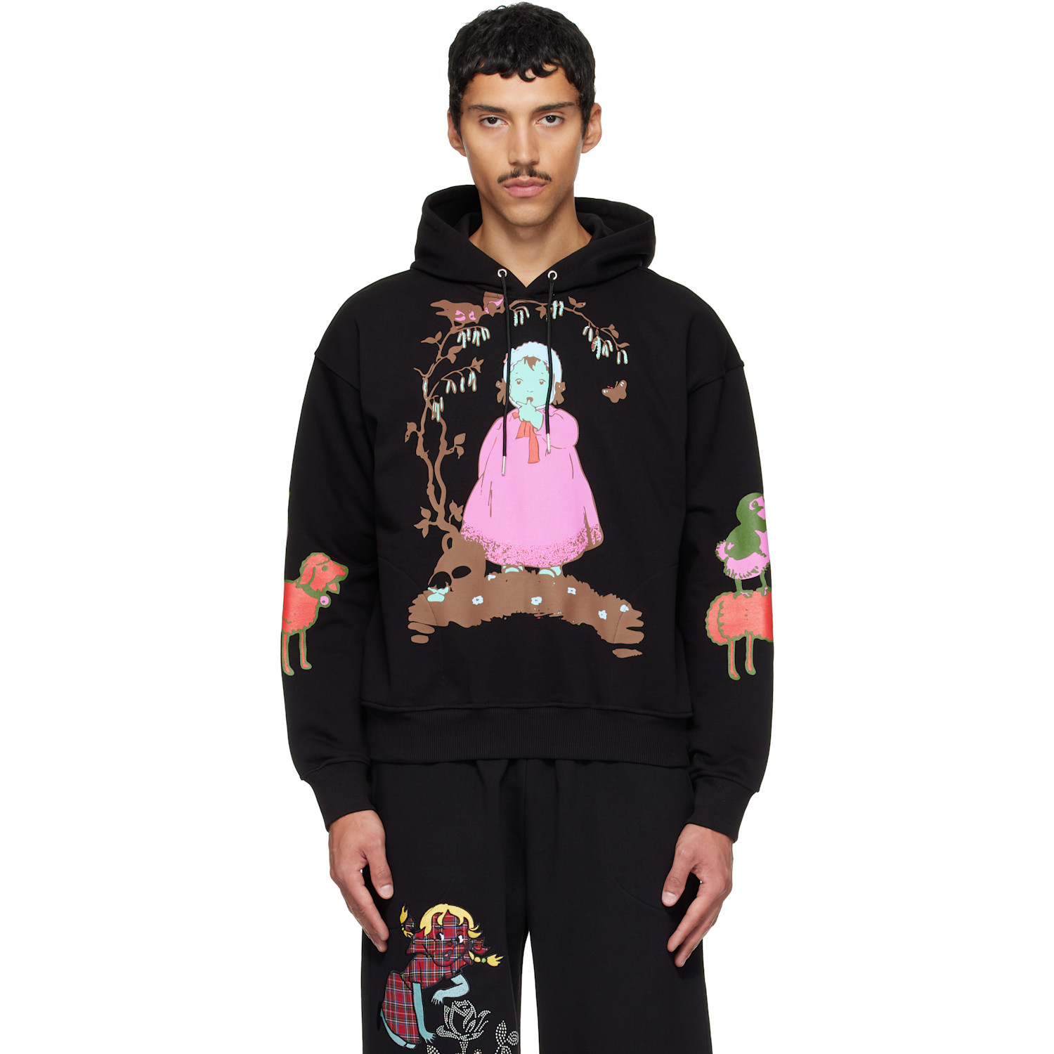 Chopova Lowena Black Woodland Baby Hoodie