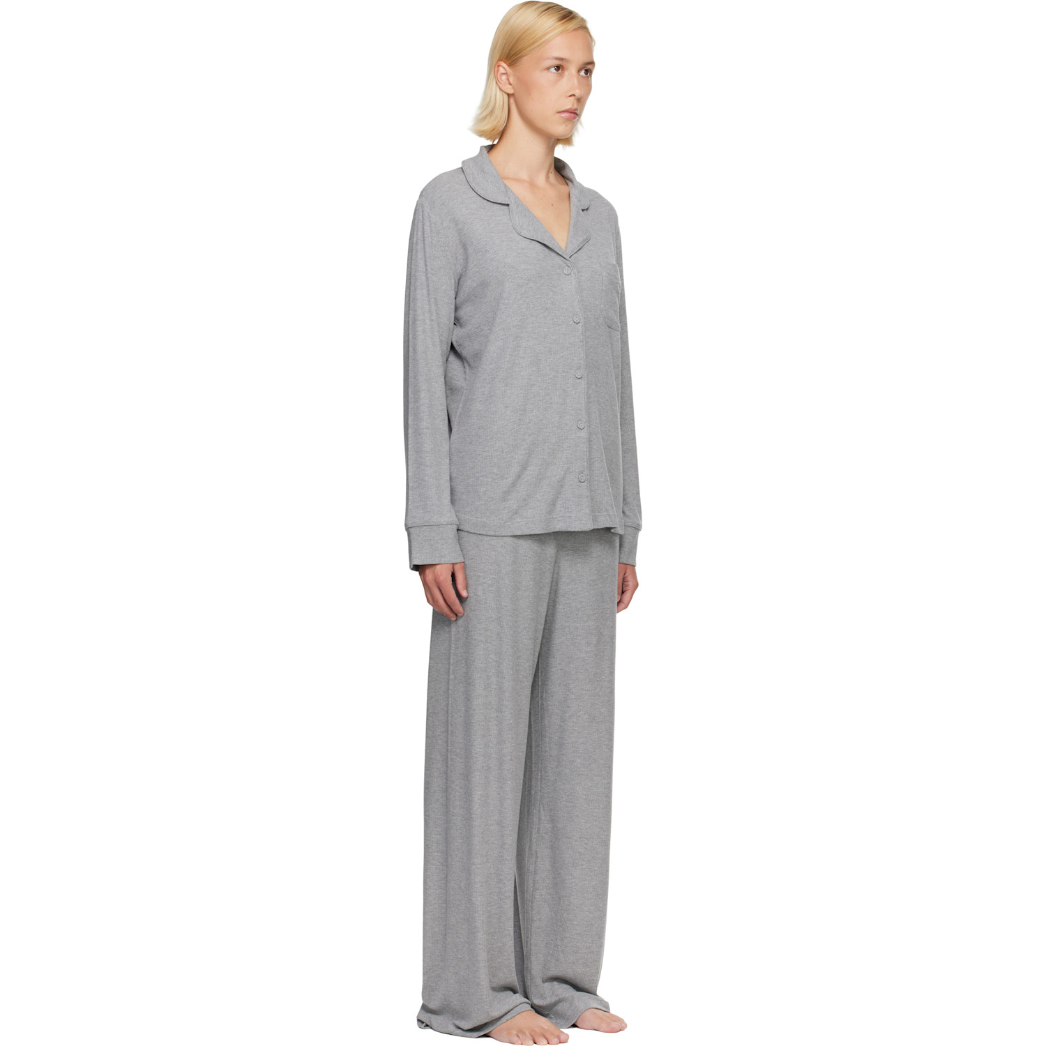  Skims Gray Soft Lounge Sleep Pyjama Set 