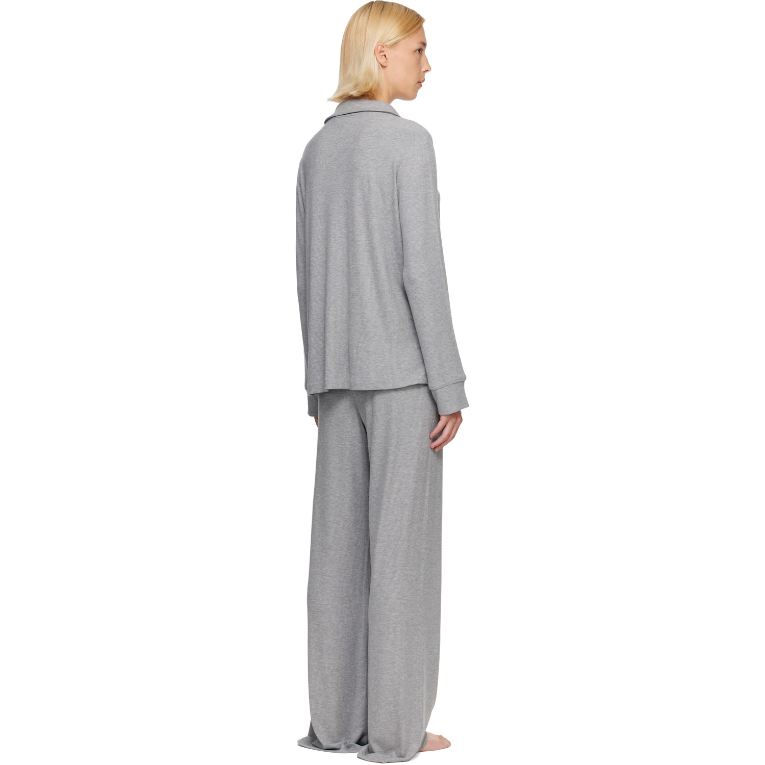 Skims Gray Soft Lounge Sleep Pyjama Set 
