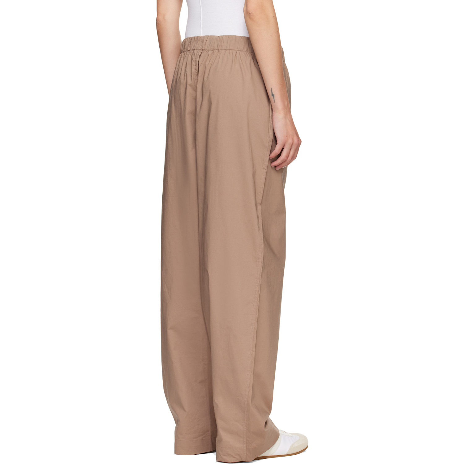  Skims Tan Woven Cotton Oversized Straight Leg Lounge Pants 