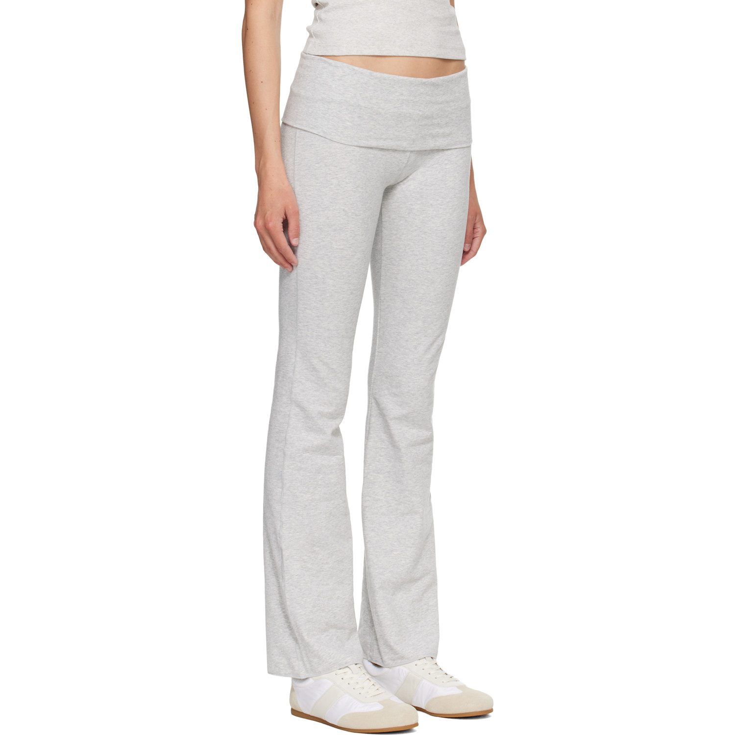  Skims Gray Cotton Jersey Foldover Lounge Pants 