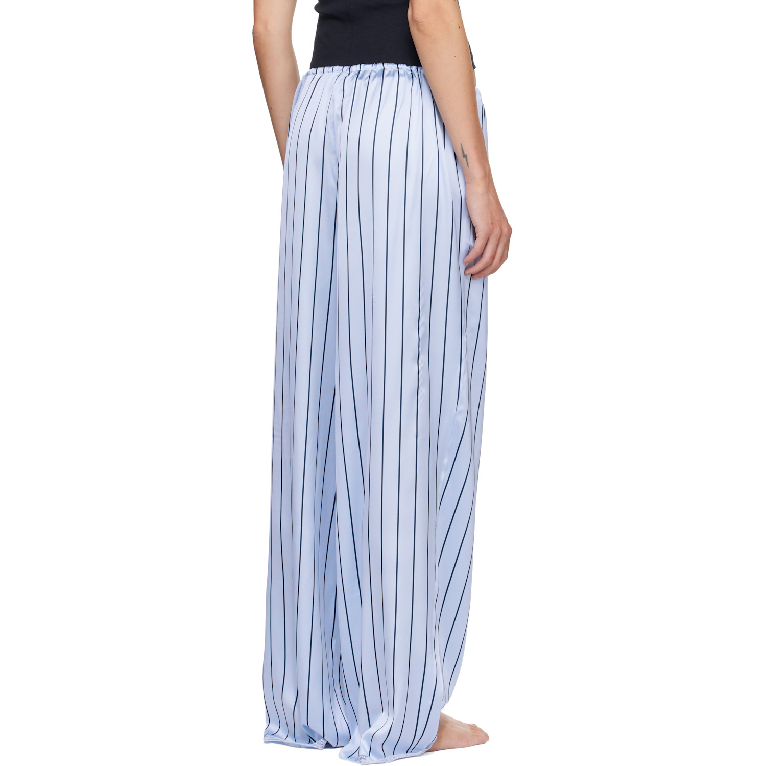  Skims Blue Woven Shine Lace Lounge Pants 