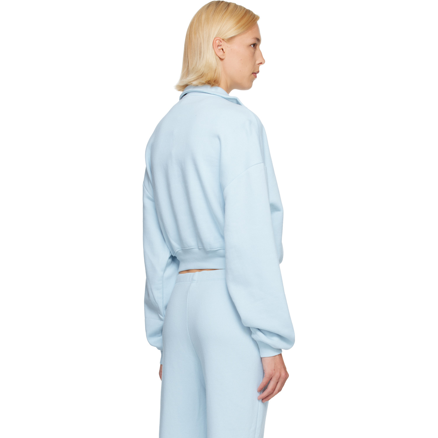  Skims Blue Drapey French Terry Half Zip Sweatshirt 