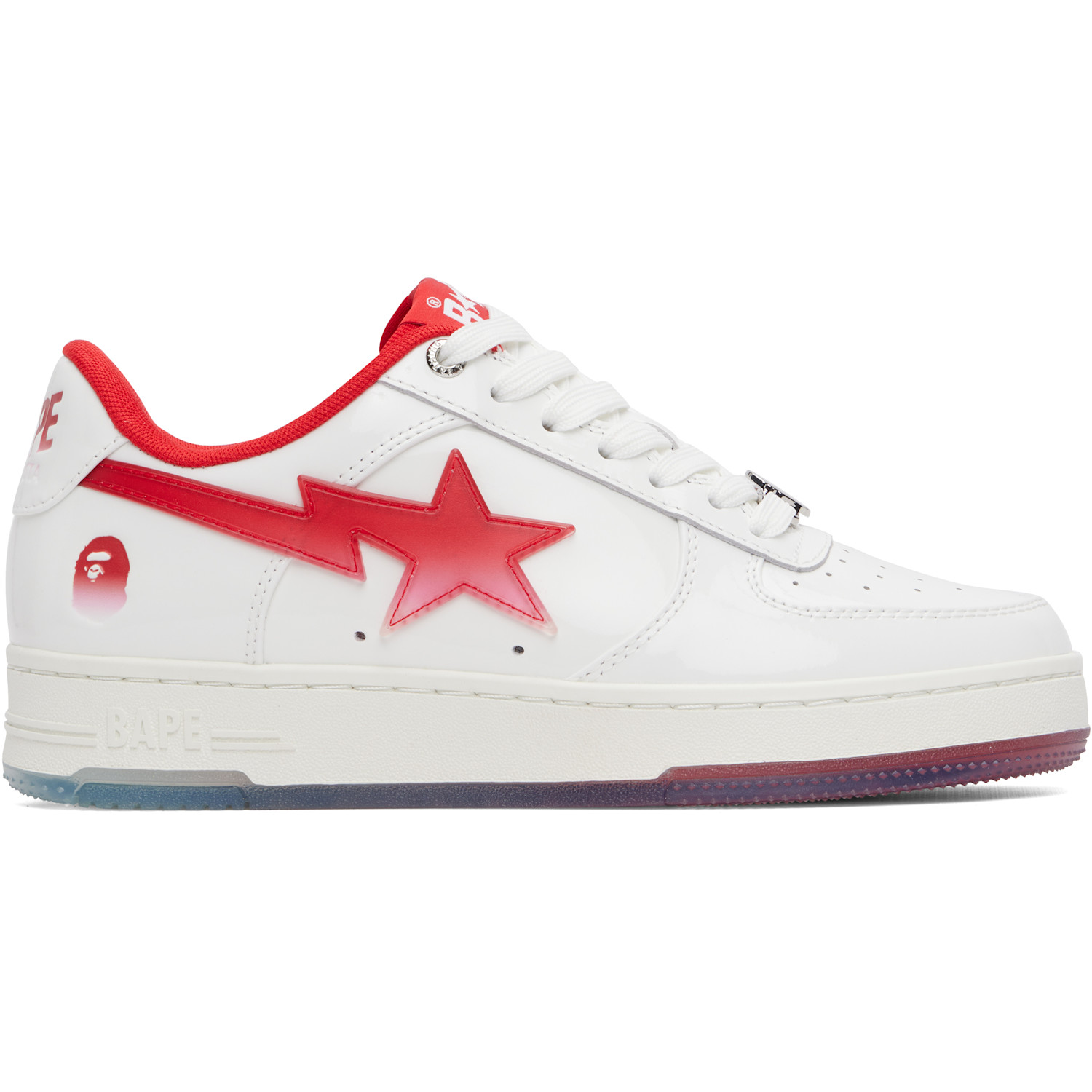 BAPE White & Red BAPE Sta #4 Sneakers