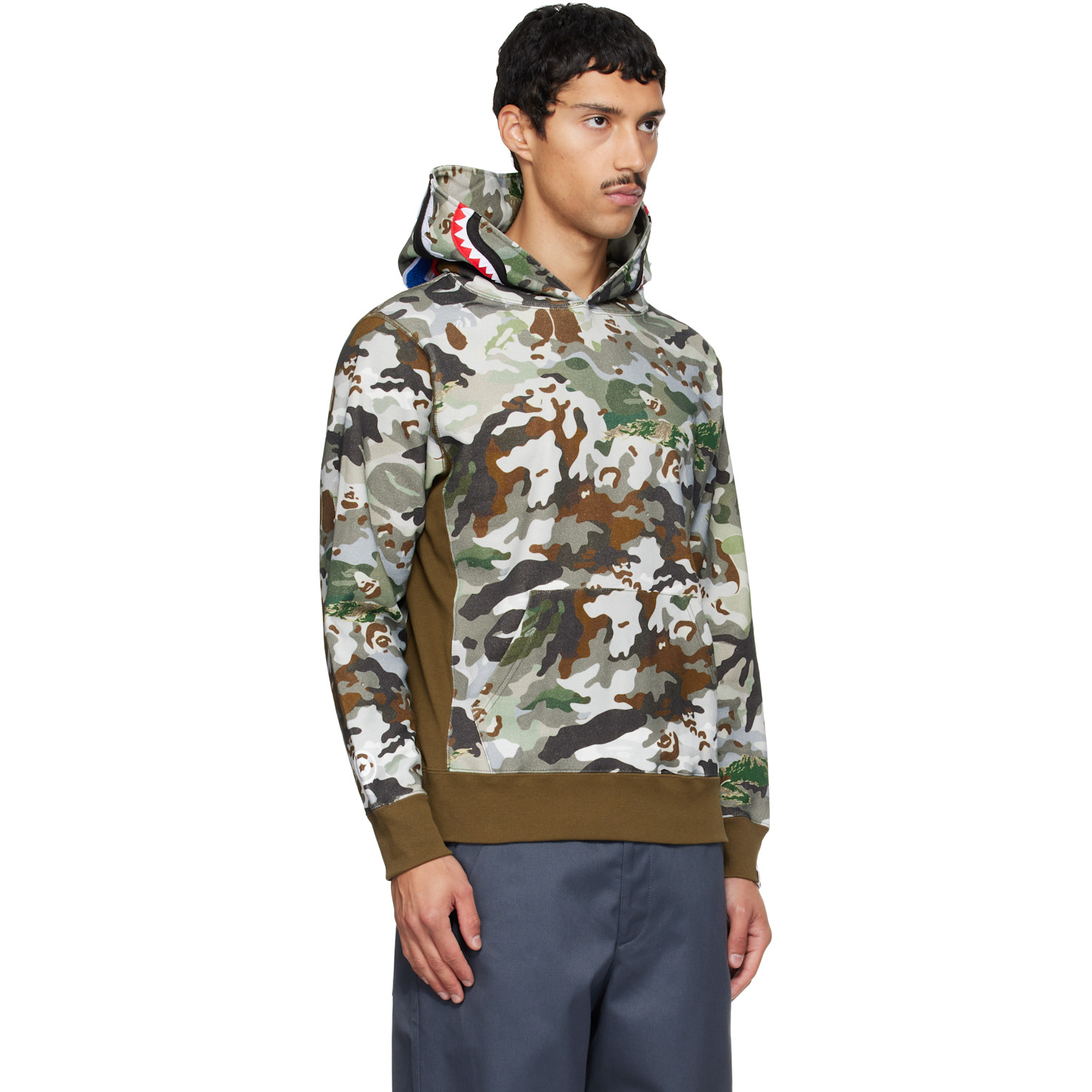 Bape 하이브리드 카모 샤크 후디