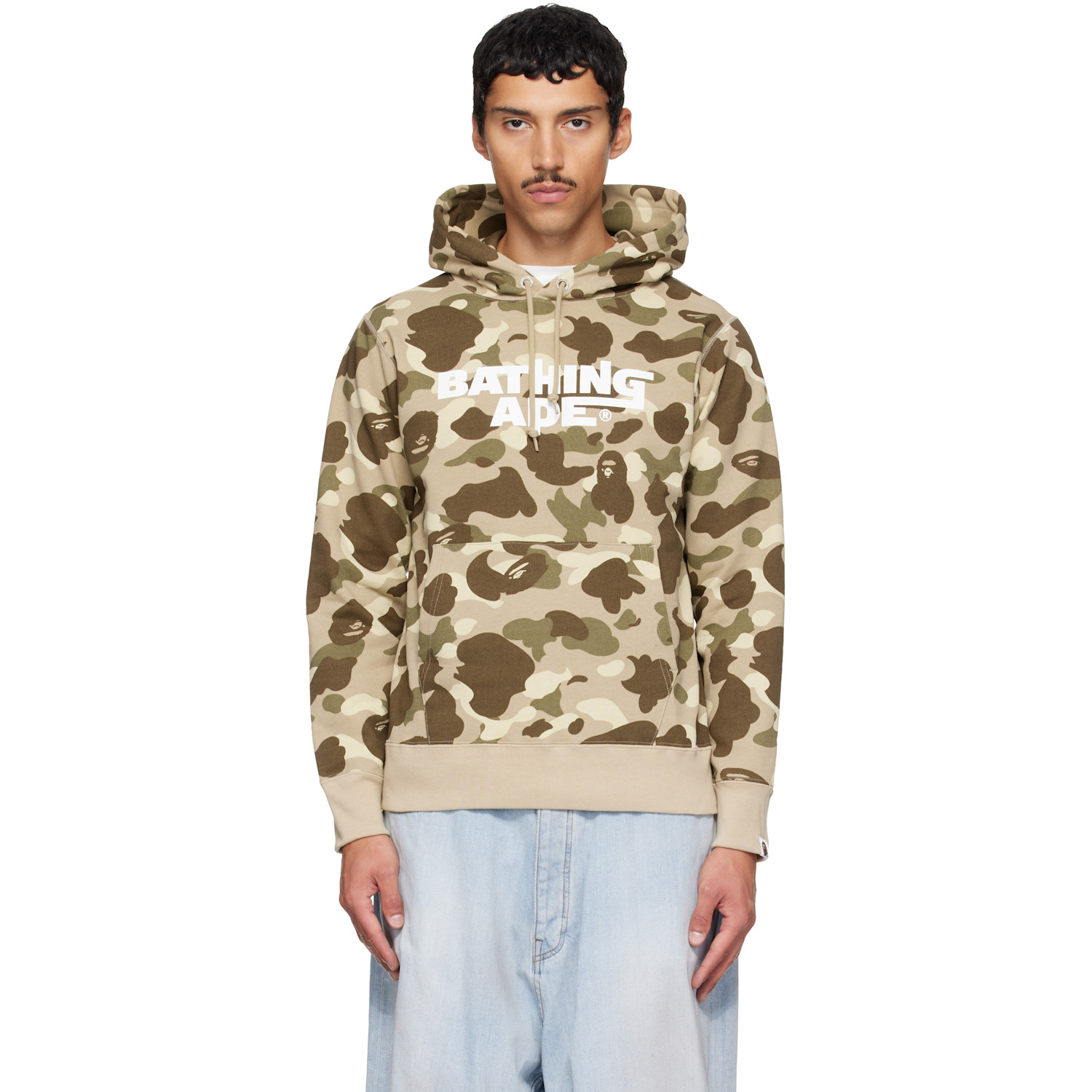 BAPE Beige Color Camo Pullover Hoodie