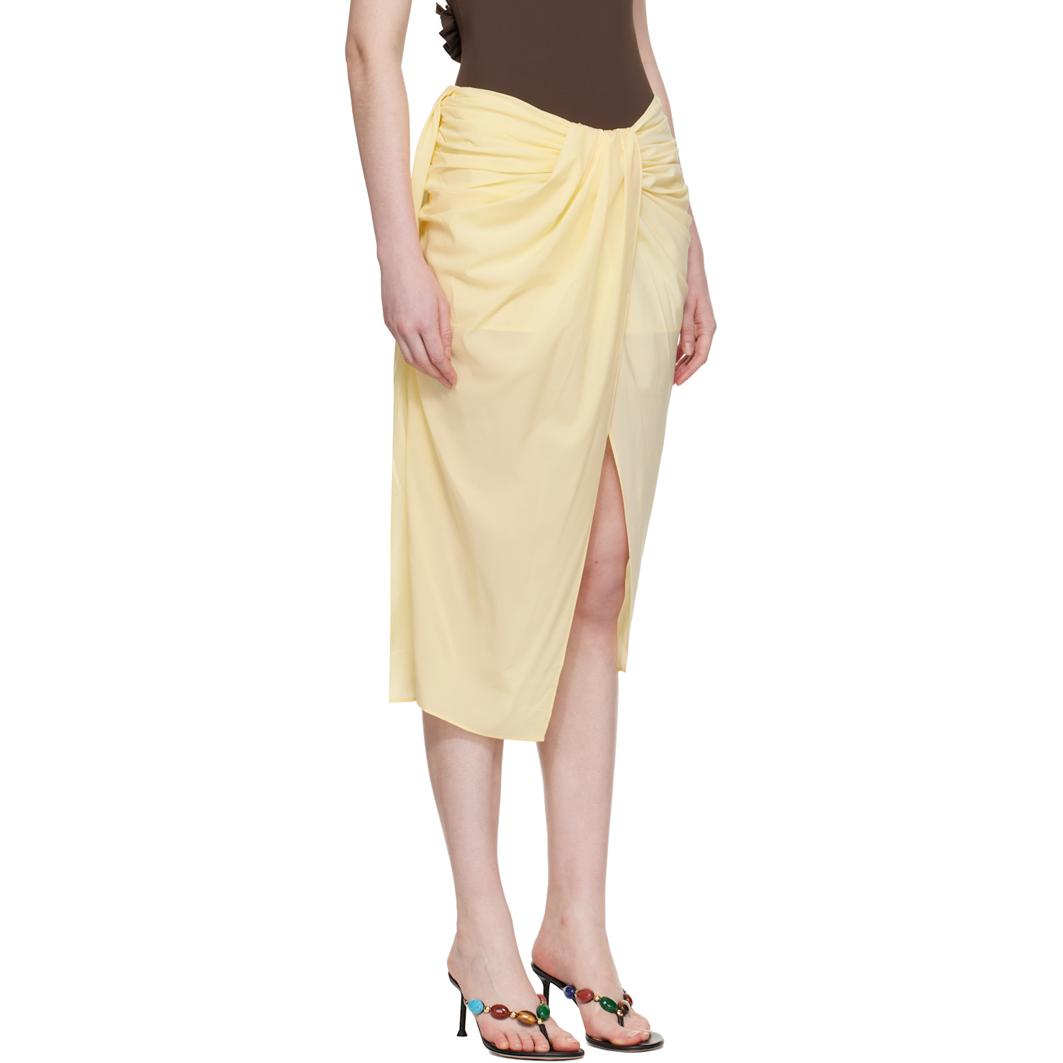  Jacquemus Yellow Plage 'the Paréo' Midi Skirt 