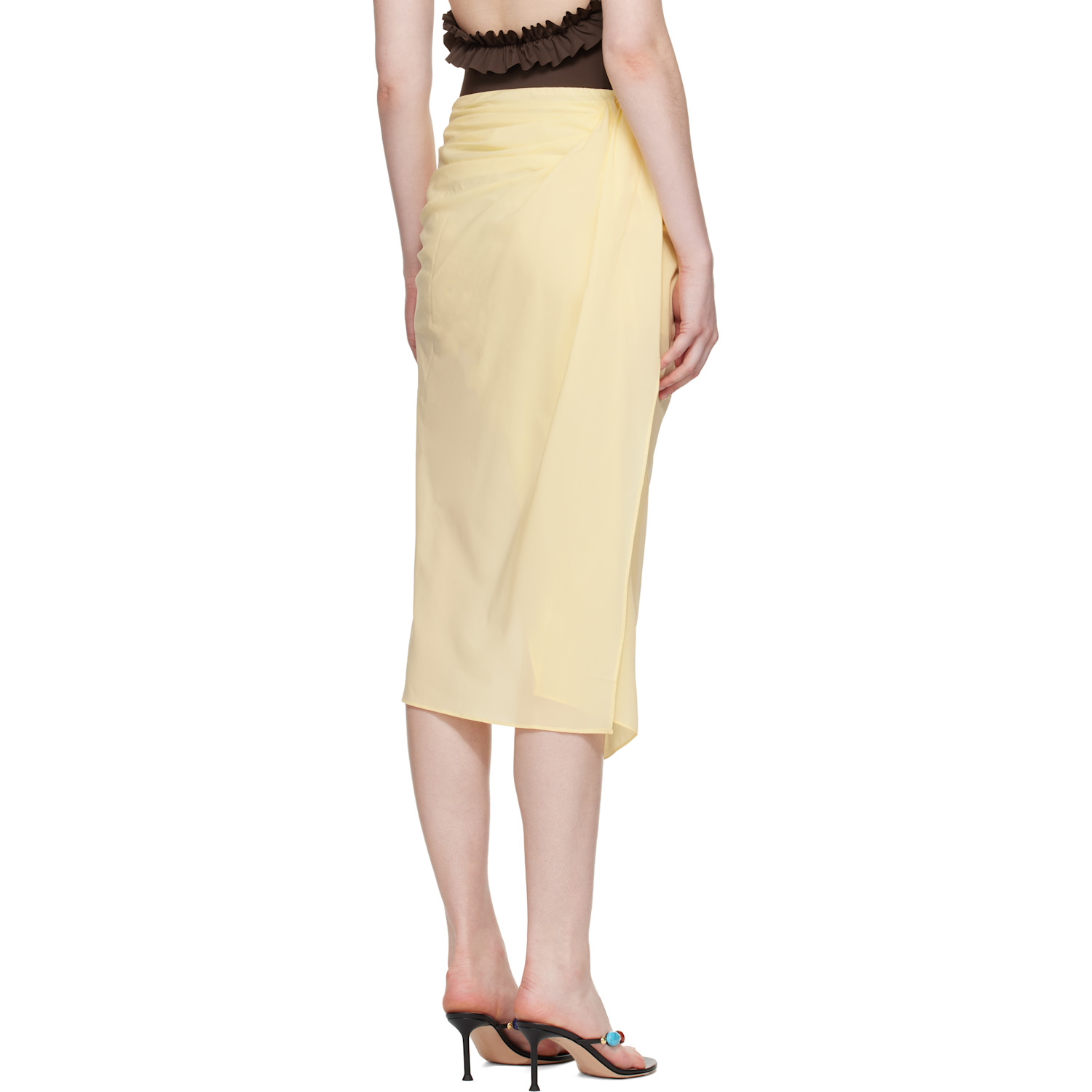  Jacquemus Yellow Plage 'the Paréo' Midi Skirt 