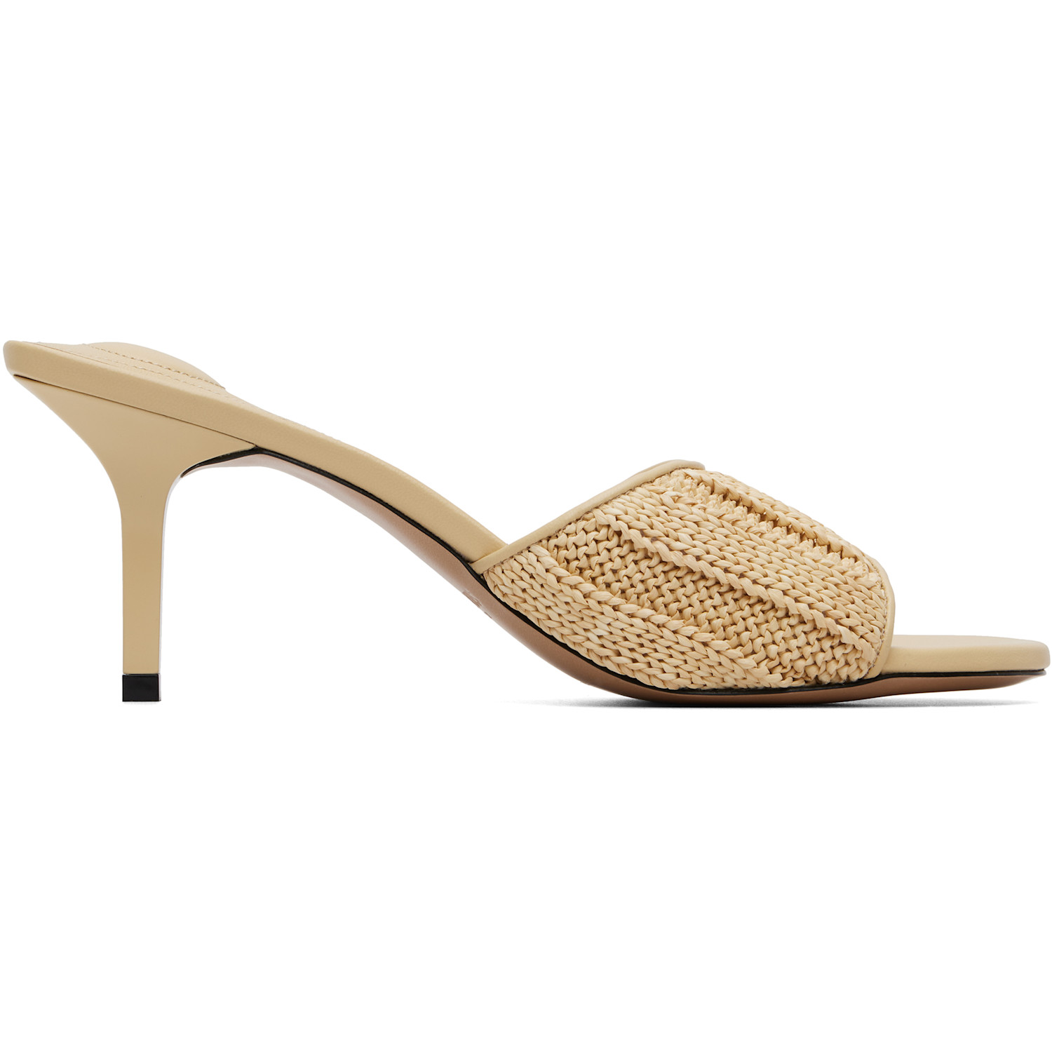 JACQUEMUS Beige 'The Cubisto Mules' Heeled Sandals