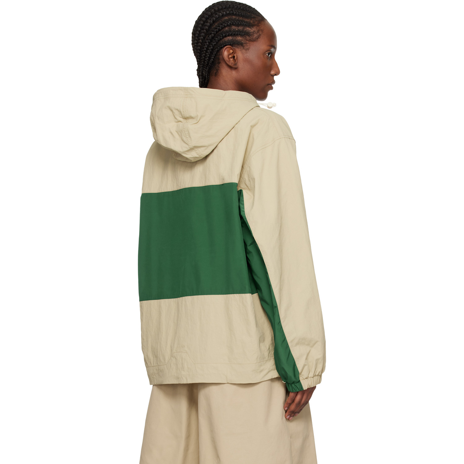  On Green & Beige Half-zip Anorak 