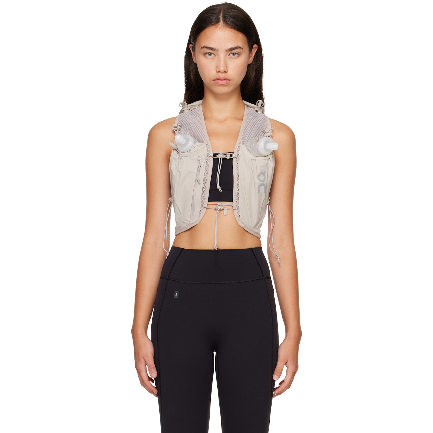On Taupe Ultra Pro Running Vest In Fog