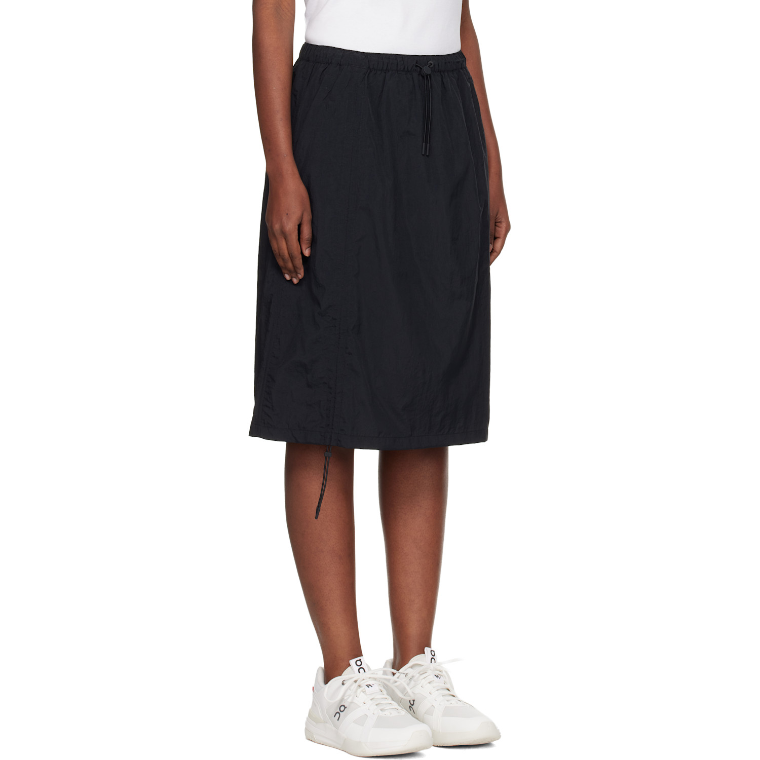  On Black Drawstring Midi Skirt 