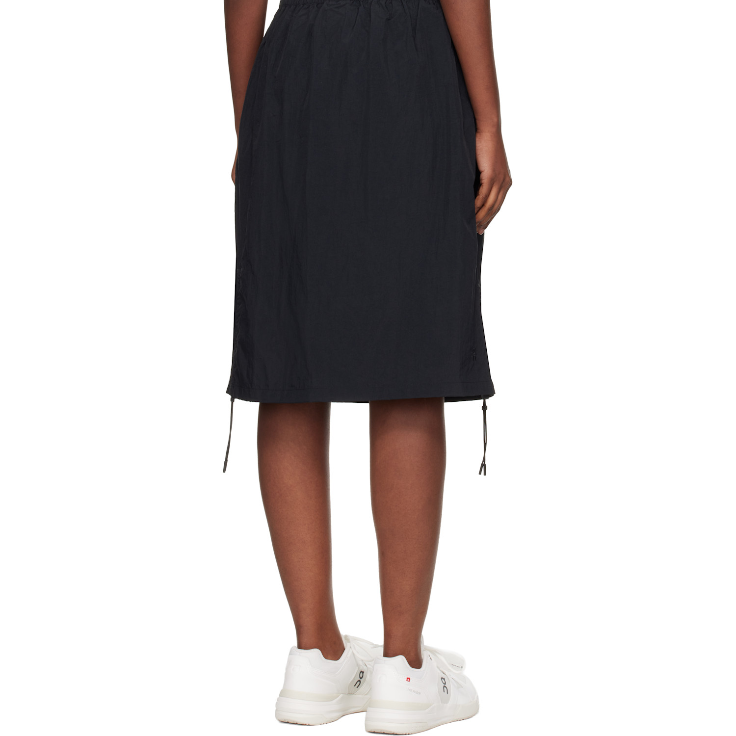  On Black Drawstring Midi Skirt 