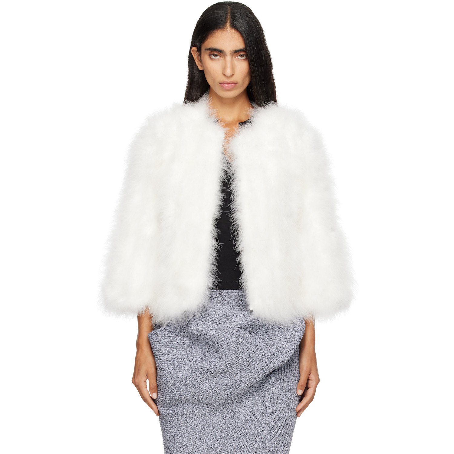 Yves Salomon Off-White Turkey Feather Jacket