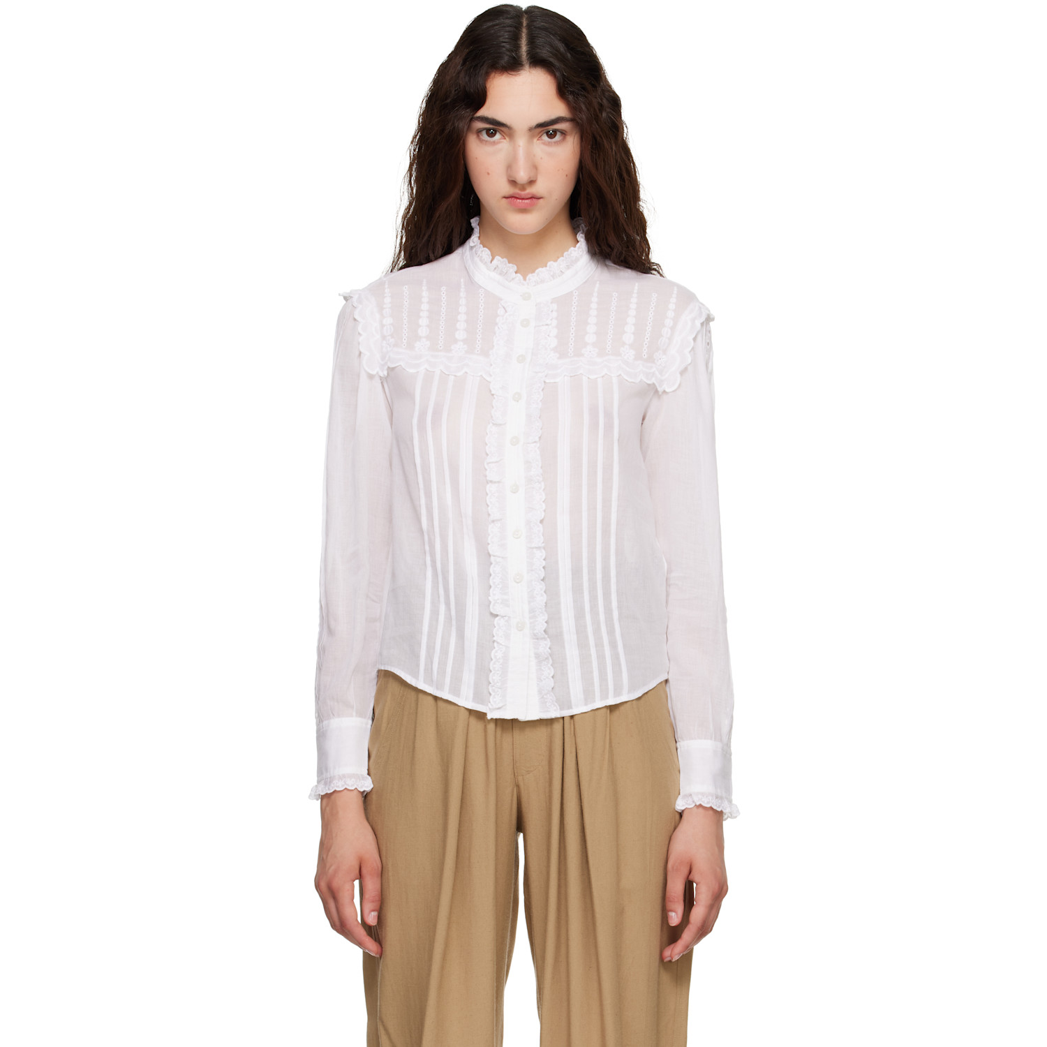 Isabel Marant Etoile White Lonzie Blouse
