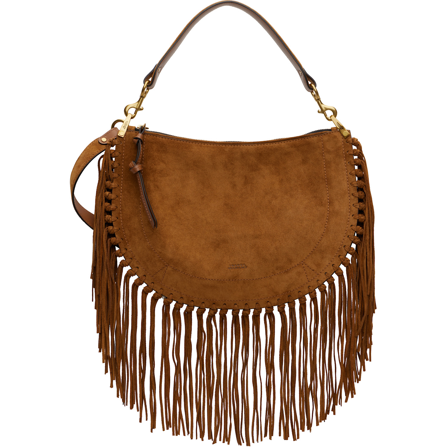 Isabel Marant Tan Oskan Soft Zip Fringe Bag