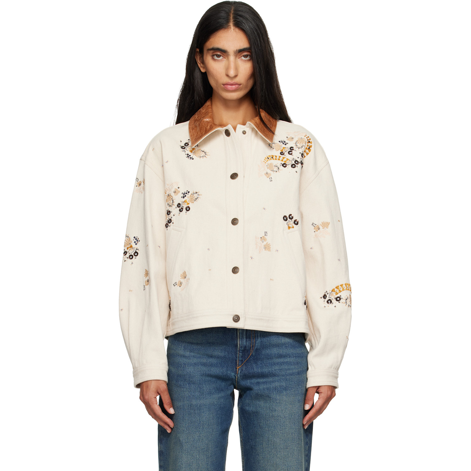Isabel Marant Beige Lavine Denim Jacket