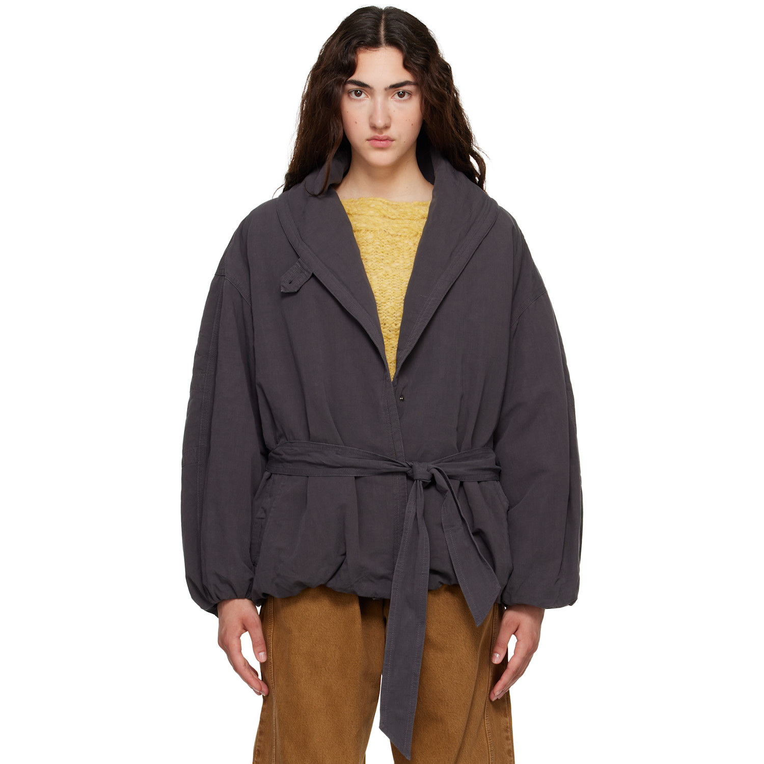 Isabel Marant Gray Volinda Cotton Trench Jacket