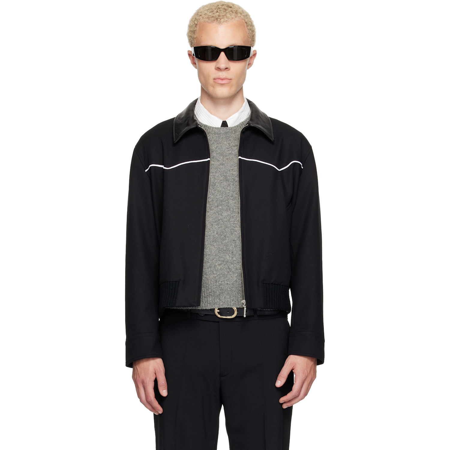 Ernest W. Baker Black Western Harrington Jacket