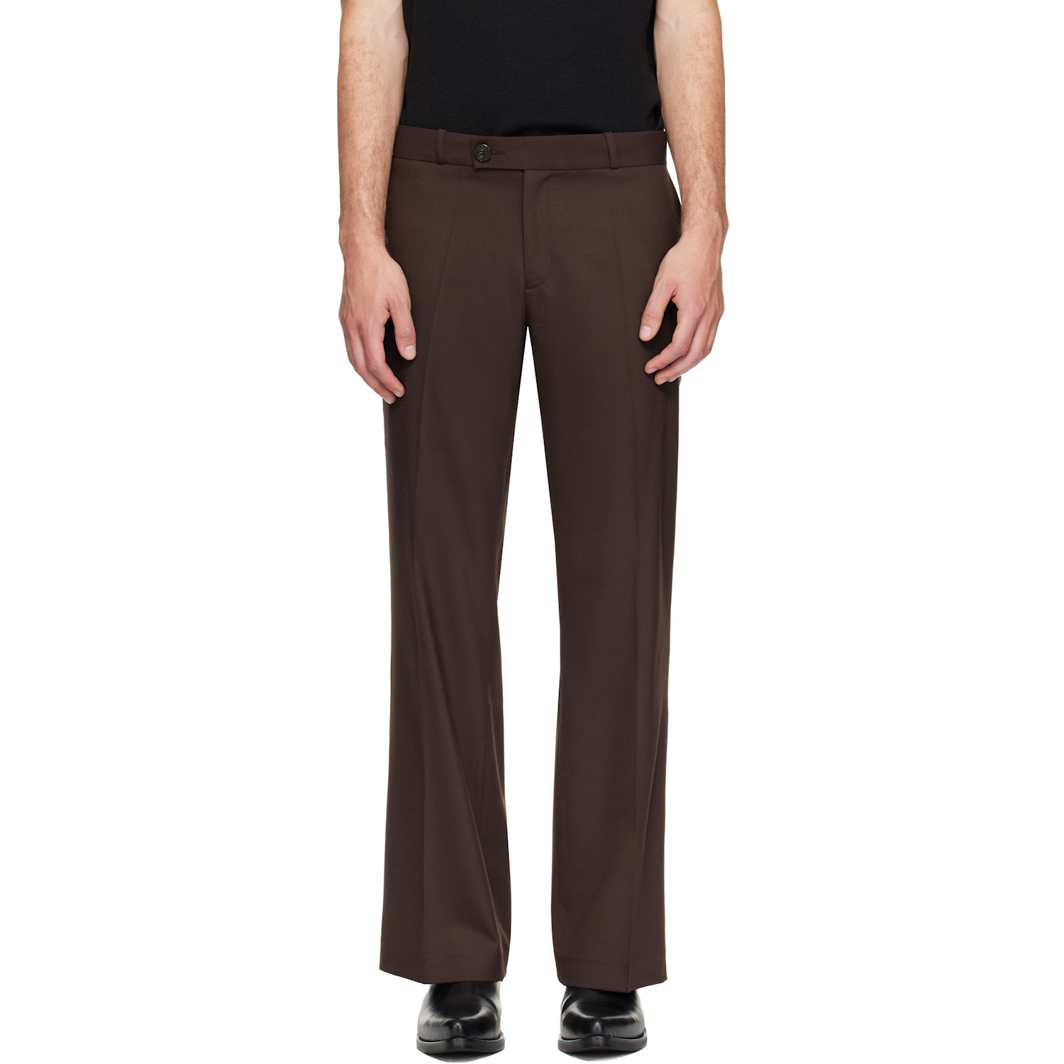 Ernest W. Baker Brown Loose Fit Flare Trousers